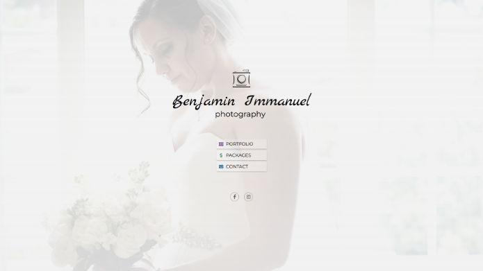 Desktop website design for Benjamin Immanuel Photography