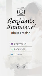 Mobile website design for Benjamin Immanuel Photography