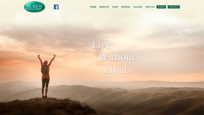 Desktop website design for Murray Physical Therapy